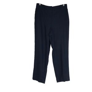 Boden Navy Blue Linen Blend Cropped Pants Trousers Women's US 4P
